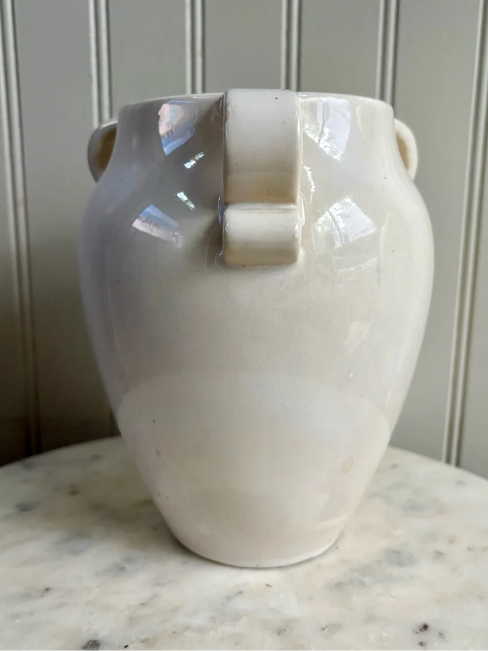 Vintage Fulper Pottery Vase #887 w/3 Ribbon Handles Circa 1930s Collectible VTG